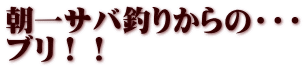 朝一サバ釣りからの・・・ ブリ！！