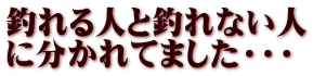 釣れる人と釣れない人 に分かれてました・・・