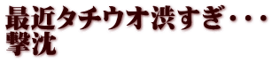 最近タチウオ渋すぎ・・・ 撃沈