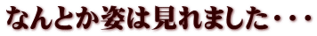 なんとか姿は見れました・・・