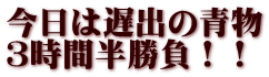 今日は遅出の青物 3時間半勝負！！