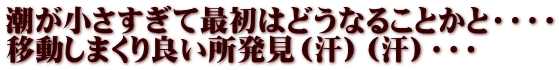 潮が小さすぎて最初はどうなることかと・・・・ 移動しまくり良い所発見（汗）（汗）・・・