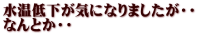 水温低下が気になりましたが・・ なんとか・・