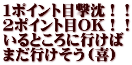 １ポイント目撃沈！！ ２ポイント目OK！！ いるところに行けば まだ行けそう（喜）