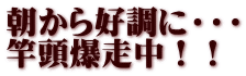 朝から好調に・・・ 竿頭爆走中！！