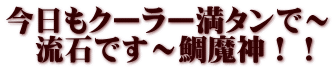 今日もクーラー満タンで～ 　流石です～鯛魔神！！