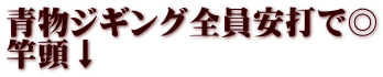 青物ジギング全員安打で◎ 竿頭↓