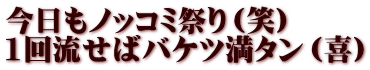 今日もノッコミ祭り（笑） 1回流せばバケツ満タン（喜）