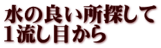 水の良い所探して 1流し目から