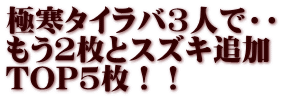 極寒タイラバ3人で・・ もう２枚とスズキ追加 TOP５枚！！