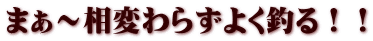 まぁ～相変わらずよく釣る！！